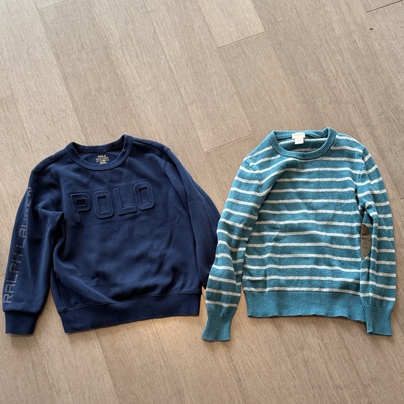 Polo by Ralph Lauren Kids Blue and Striped Sweatshirt Duo - Picture 1 of 7